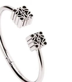 LOEWE Sterling Silver Anagram Cuff Bangle RHODIUM Bracelets -LOEWE Sales loewe sterling silver anagram cuff bangle 17582195 37440413 1000