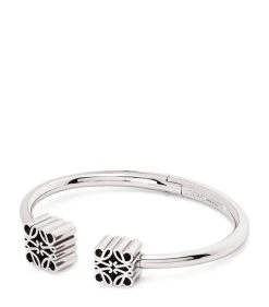 LOEWE Sterling Silver Anagram Cuff Bangle RHODIUM Bracelets
