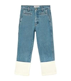 LOEWE Stonewashed Fisherman Jeans BLUE DENIM Straight Jeans