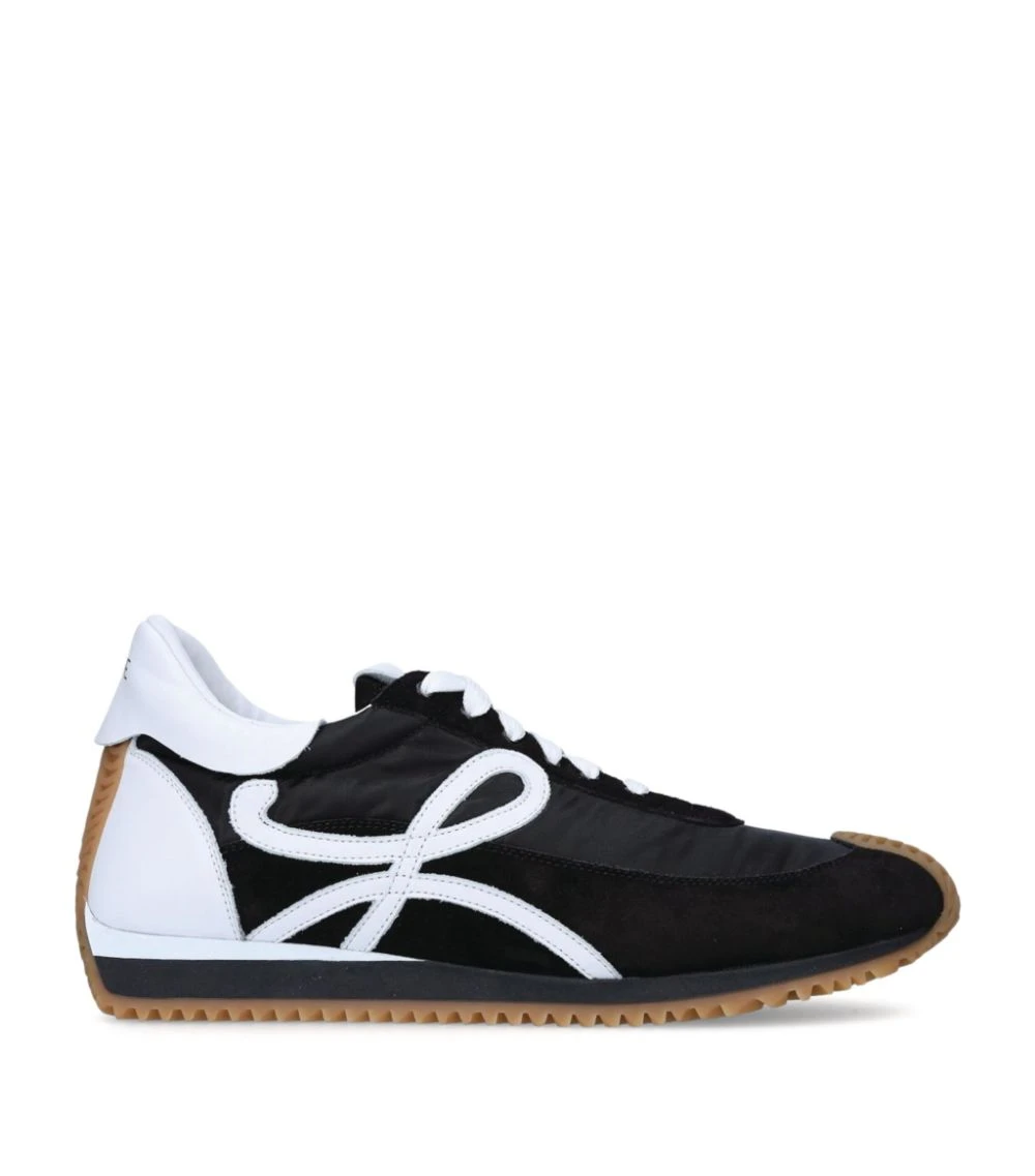 LOEWE Suede-Panel Flow Runner Sneakers BLK/WHITE Running Shoes 3 LOEWE Suede-Panel Flow Runner Sneakers BLK/WHITE Running Shoes