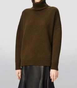 LOEWE TURTLENECK CASHMERE SWEATER KHAKI GREEN Sweaters 9 LOEWE TURTLENECK CASHMERE SWEATER KHAKI GREEN Sweaters -LOEWE Sales loewe turtleneck cashmere sweater 15801185 29336036 1000