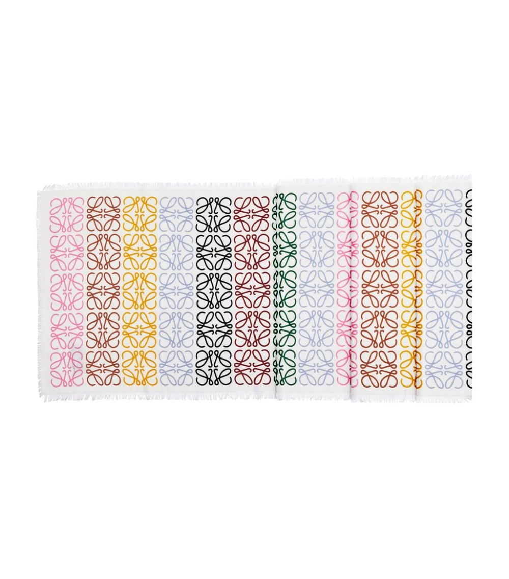 LOEWE Wool-Blend Anagram Lines Scarf MULTICOLOR/WHITE Scarves 4 LOEWE Wool-Blend Anagram Lines Scarf MULTICOLOR/WHITE Scarves - Image 2