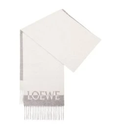 LOEWE Wool-Cashmere Bicolour Scarf WHITE/LIGHT GREY Scarves 9 LOEWE Wool-Cashmere Bicolour Scarf WHITE/LIGHT GREY Scarves -LOEWE Sales loewe wool cashmere bicolour scarf 17581396 37440325 1000