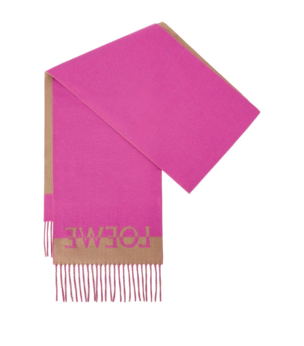 LOEWE Wool-Cashmere Bicolour Scarf LIGHT CARAMEL/PINK Scarves 4 LOEWE Wool-Cashmere Bicolour Scarf LIGHT CARAMEL/PINK Scarves - Image 2