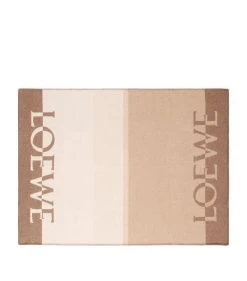LOEWE Wool-Cashmere Blanket BROWN/MULTICOLOR Throws