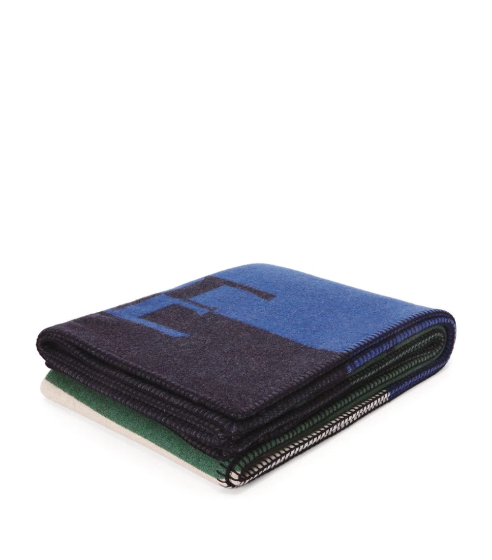 LOEWE Wool-Cashmere Blanket BLUE/MULTICOLOR Throws 3 LOEWE Wool-Cashmere Blanket BLUE/MULTICOLOR Throws - Image 2