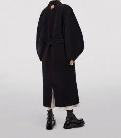 LOEWE Wool-Cashmere Circular-Sleeve Belted Coat BLACK Wrap Coats 9 LOEWE Wool-Cashmere Circular-Sleeve Belted Coat BLACK Wrap Coats -LOEWE Sales loewe wool cashmere circular sleeve belted coat 17279048 35266971 1000