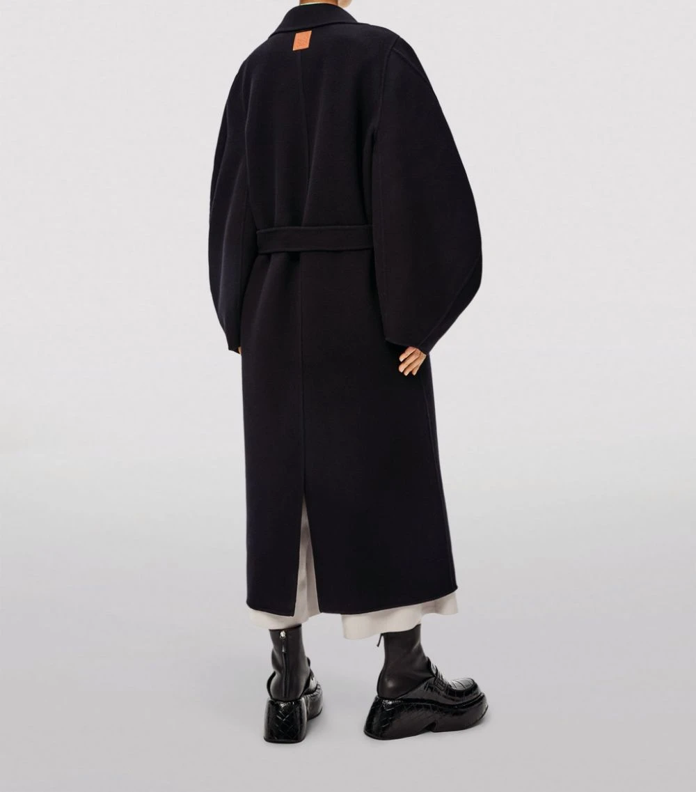 LOEWE Wool-Cashmere Circular-Sleeve Belted Coat BLACK Wrap Coats 6 LOEWE Wool-Cashmere Circular-Sleeve Belted Coat BLACK Wrap Coats - Image 4