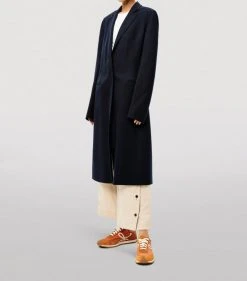 LOEWE Wool-Cashmere Coat Dark Navy Blue Trench Coats -LOEWE Sales loewe wool cashmere coat 17067847 34137308 1000