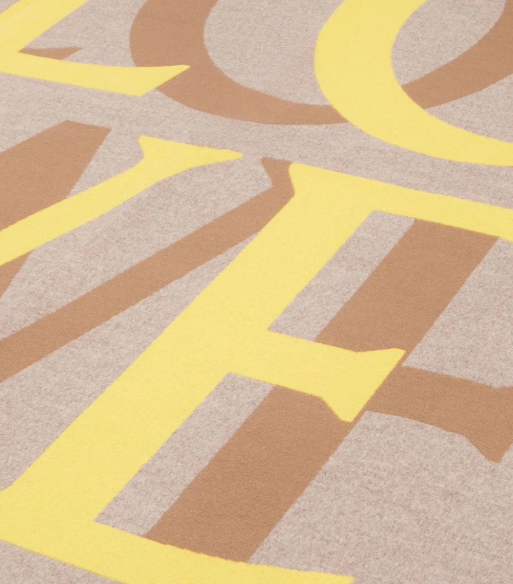 LOEWE Wool-Cashmere Love Throw LIGHT GREY Throws 5 LOEWE Wool-Cashmere Love Throw LIGHT GREY Throws - Image 3