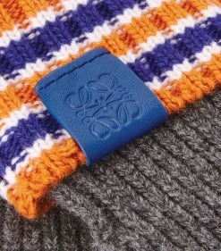 LOEWE Wool Gloves with Stripes ORANGE/GREY -LOEWE Sales loewe wool gloves with stripes 17581449 36873698 1000