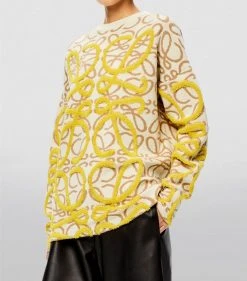 LOEWE Wool-Linen Anagram Sweater ecru/camel Sweaters 9 LOEWE Wool-Linen Anagram Sweater ecru/camel Sweaters -LOEWE Sales loewe wool linen anagram sweater 17581180 37441124 1000