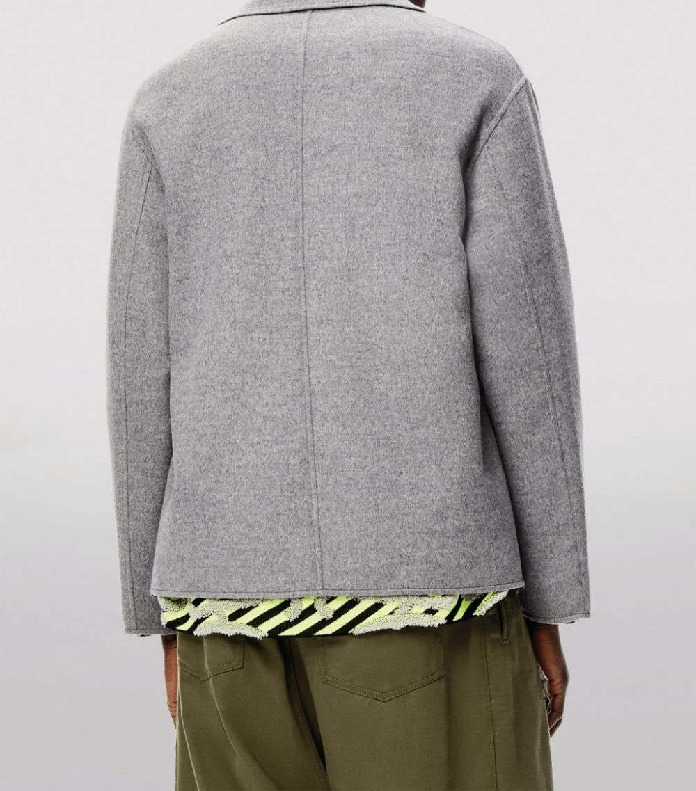 LOEWE Wool-Rich Anagram Workwear Jacket NAVY/GREY Field Jackets 6 LOEWE Wool-Rich Anagram Workwear Jacket NAVY/GREY Field Jackets - Image 4