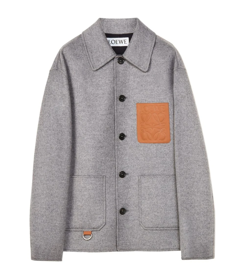 LOEWE Wool-Rich Anagram Workwear Jacket NAVY/GREY Field Jackets 3 LOEWE Wool-Rich Anagram Workwear Jacket NAVY/GREY Field Jackets
