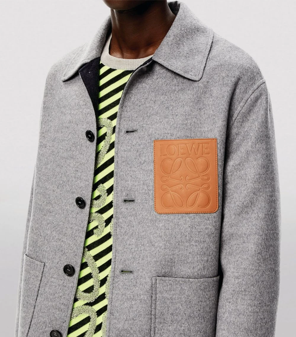 LOEWE Wool-Rich Anagram Workwear Jacket NAVY/GREY Field Jackets 7 LOEWE Wool-Rich Anagram Workwear Jacket NAVY/GREY Field Jackets - Image 5