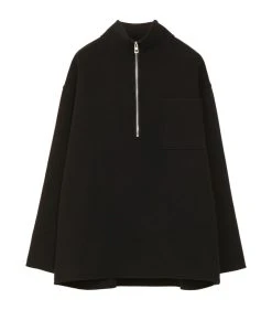 LOEWE Wool-Rich Half-Zip Jacket BLACK Field Jackets